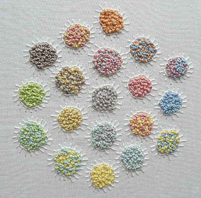 pastel French knots