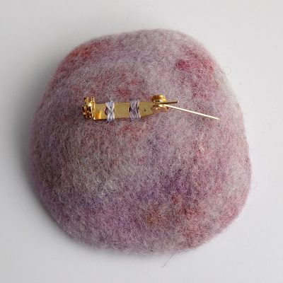 Lilac handmade felt brooch, made in Scotland